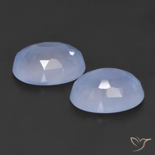 Gemme di Calcedonio Blu violaceo naturale da 11.46 ct, Ovale, Traslucido