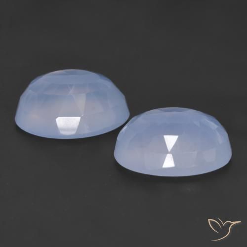 Gemme di Calcedonio Blu violaceo naturale da 12.45 ct, Ovale, Traslucido