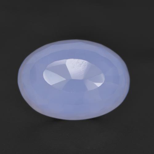 Calcedonio Viola Blu naturale da 6.38 ct, Taglio ovale, Traslucido