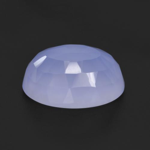 Calcedonio Viola Blu naturale da 6.38 ct, Taglio ovale, Traslucido