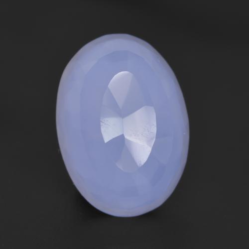 Calcedonio Viola Blu naturale da 6.38 ct, Taglio ovale, Traslucido