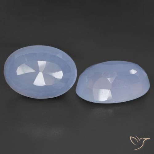 Gemme di Calcedonio Blu violaceo naturale da 11.07 ct, Ovale, Traslucido