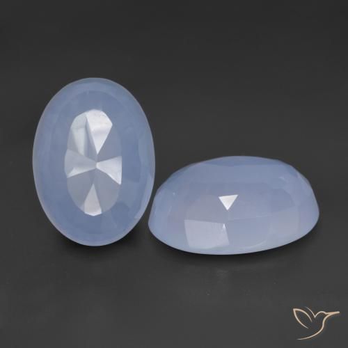Gemme di Calcedonio Blu violaceo naturale da 11.07 ct, Ovale, Traslucido