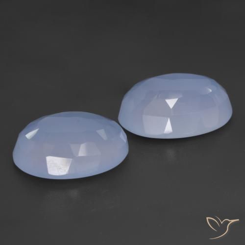 Gemme di Calcedonio Blu violaceo naturale da 11.07 ct, Ovale, Traslucido
