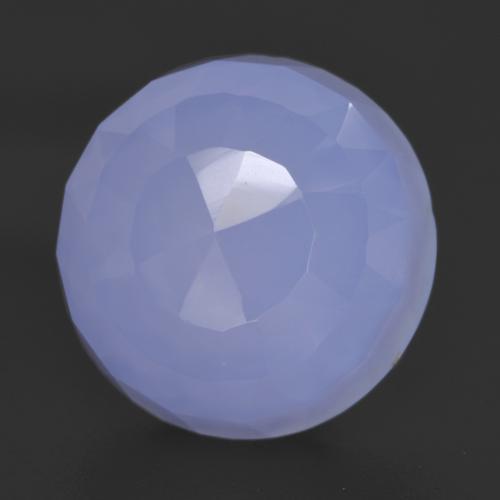 Calcedonio naturale blu da 10,30 ct, taglio rotondo, traslucido