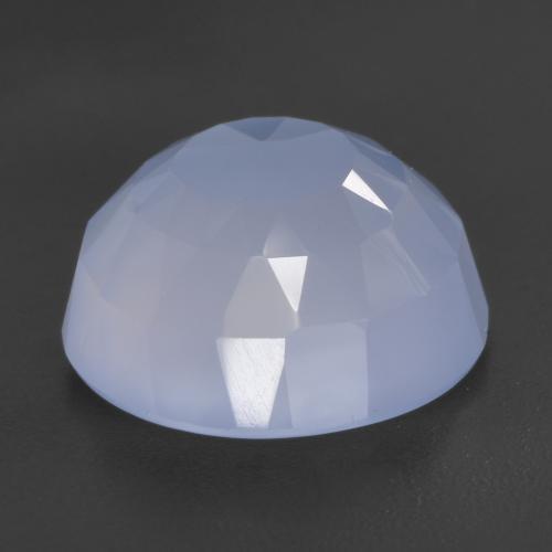 Calcedonio naturale blu da 4,66 ct, taglio rotondo, traslucido