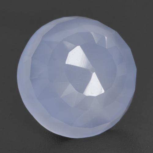 Calcedonio naturale blu da 4,66 ct, taglio rotondo, traslucido