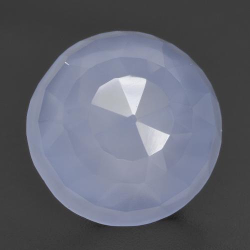 Calcedonio naturale blu da 4,66 ct, taglio rotondo, traslucido