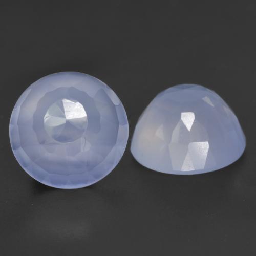 Gemme di Calcedonio Viola Blu naturale da 7.43 ct, Taglio rotondo, Traslucido