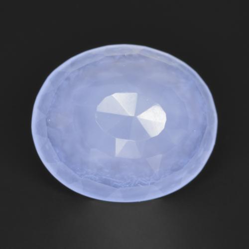Calcedonio Viola Blu naturale da 3.12 ct, Taglio ovale, Traslucido