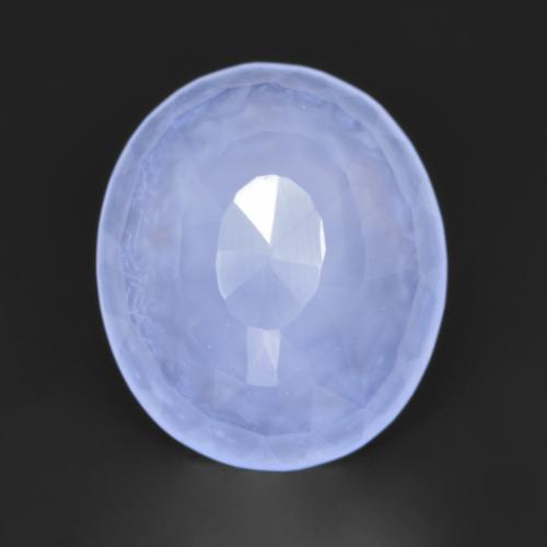 Calcedonio Viola Blu naturale da 3.12 ct, Taglio ovale, Traslucido