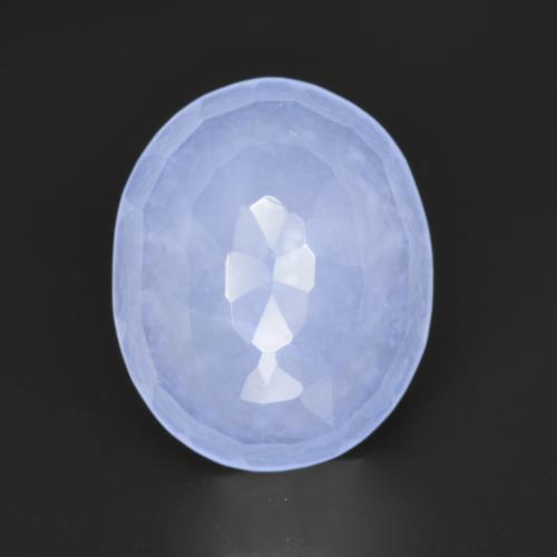 Calcedonio naturale blu da 3,04 ct, taglio ovale, traslucido