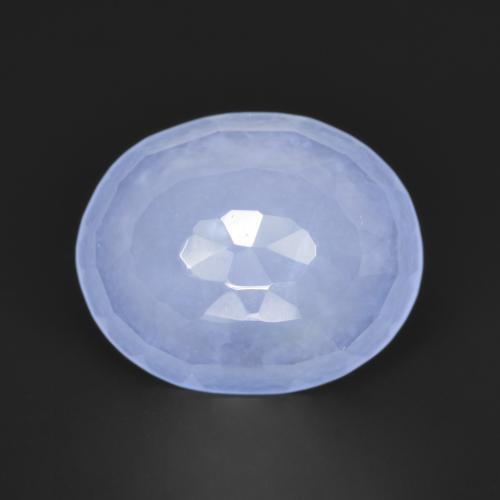 Calcedonio naturale blu da 3,04 ct, taglio ovale, traslucido
