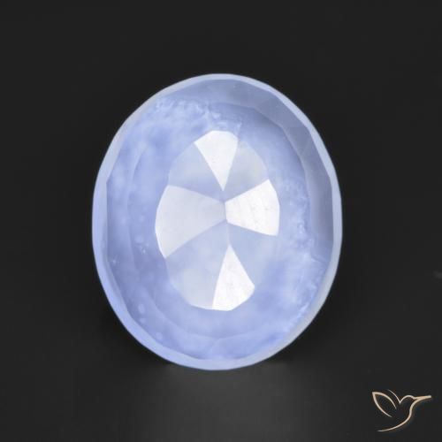 2.81ct Naturale Blu violaceo chiaro Calcedonio, Ovale, Traslucido