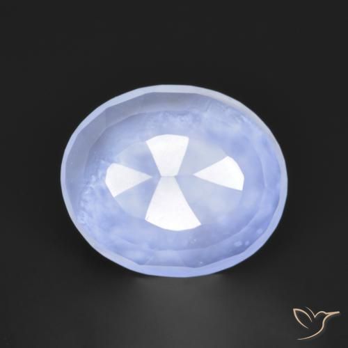 Calcedonio Blu violaceo chiaro naturale da 2.81 ct, Ovale, Traslucido