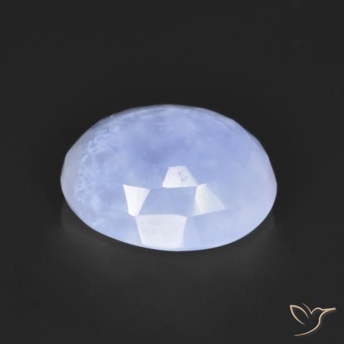 Calcedonio Blu violaceo chiaro naturale da 2.81 ct, Ovale, Traslucido