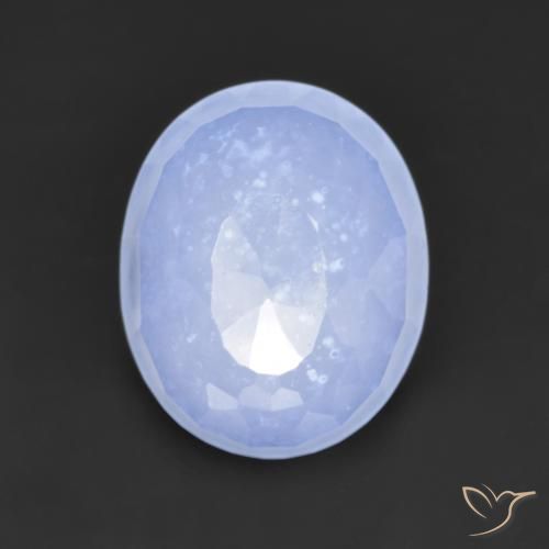 Calcedonio Viola Blu naturale da 3.62 ct, Taglio ovale, Traslucido