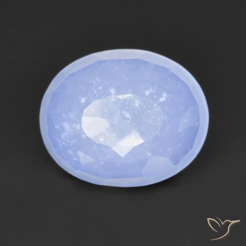Calcedonio Viola Blu naturale da 3.62 ct, Taglio ovale, Traslucido