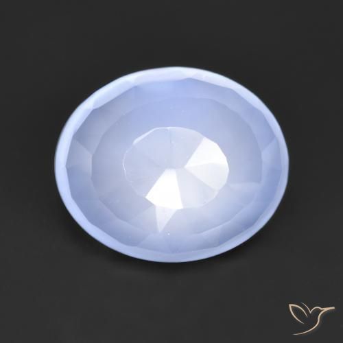 Calcedonio Azzurro naturale da 3.26 ct, Taglio ovale, Traslucido