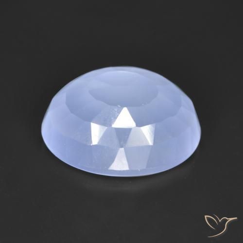 Calcedonio Azzurro naturale da 3.26 ct, Taglio ovale, Traslucido