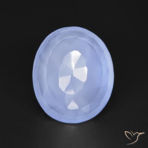 Calcedonio Azzurro naturale da 3.22 ct, Taglio ovale, Traslucido