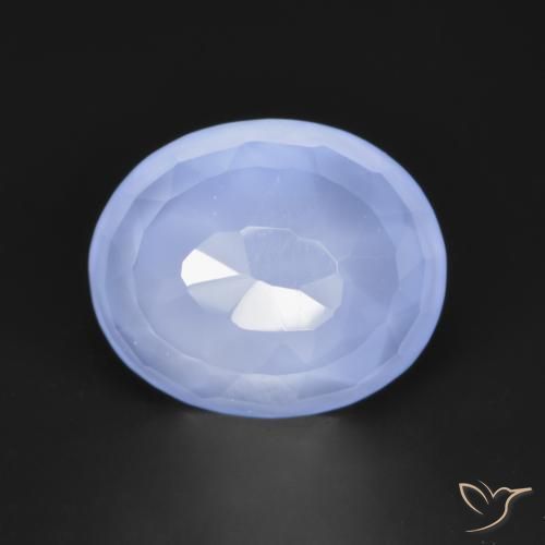 Calcedonio Azzurro naturale da 3.22 ct, Taglio ovale, Traslucido