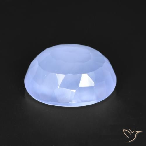 Calcedonio Azzurro naturale da 3.22 ct, Taglio ovale, Traslucido