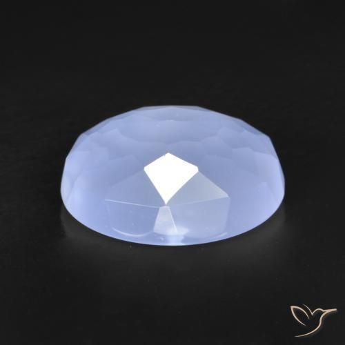 Calcedonio viola blu naturale da 3,19 ct, taglio ovale, traslucido