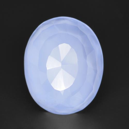Calcedonio Viola Blu naturale da 3.87 ct, Taglio ovale, Traslucido