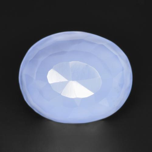 Calcedonio Viola Blu naturale da 3.87 ct, Taglio ovale, Traslucido