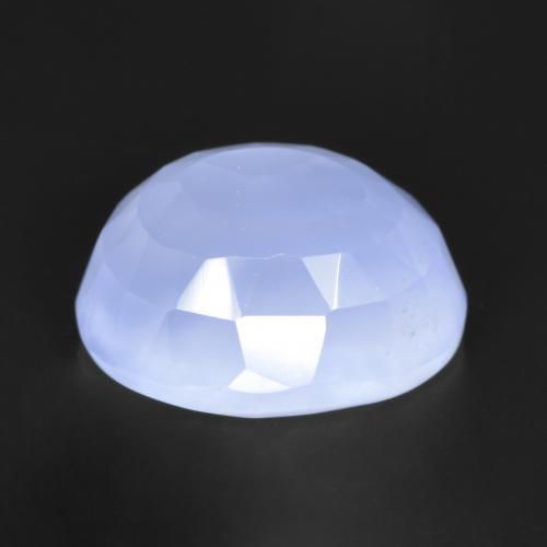 Calcedonio Viola Blu naturale da 3.87 ct, Taglio ovale, Traslucido