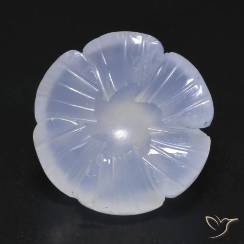 11.62ct Naturale Viola Blu Calcedonio, Taglio a fiore, Traslucido