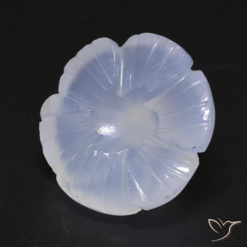 Calcedonio Viola Blu naturale da 11.62 ct, Taglio a fiore, Traslucido