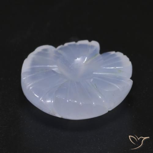 Calcedonio Viola Blu naturale da 11.62 ct, Taglio a fiore, Traslucido