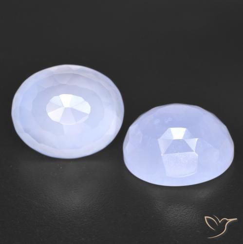 Gemme di Calcedonio Azzurro naturale da 7.44 ct, Taglio ovale, Trasparente