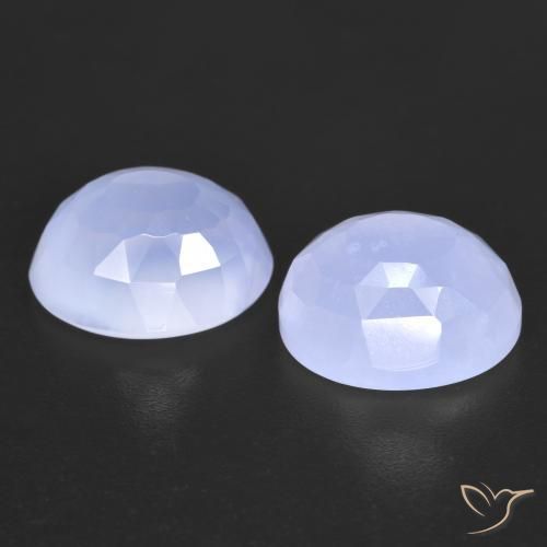 Gemme di Calcedonio Azzurro naturale da 7.44 ct, Taglio ovale, Trasparente