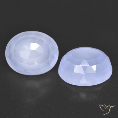 Gemme di Calcedonio Azzurro naturale da 7.06 ct, Ovale, Trasparente