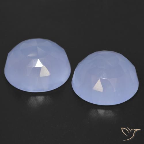 Gemme di Calcedonio Blu violaceo chiaro naturale da 15.55 ct, Rotondo, Trasparente