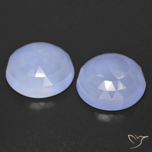Gemme di Calcedonio Blu violaceo chiaro naturale da 13.04 ct, Rotondo, Trasparente