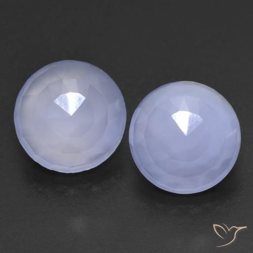 13.20ctw Naturale Viola Blu Calcedonio, Rotondo, Traslucido