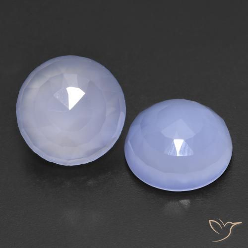 Gemme di Calcedonio Viola Blu naturale da 13.20 ct, Rotondo, Traslucido