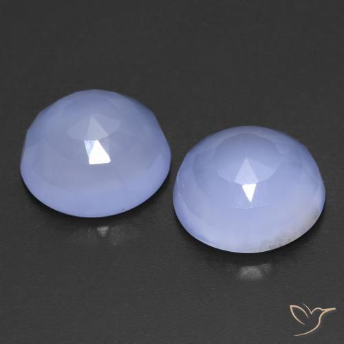 Gemme di Calcedonio Viola Blu naturale da 13.20 ct, Rotondo, Traslucido
