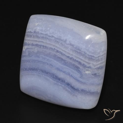 Calcedonio Blu violaceo chiaro naturale da 15.17 ct, Cuscino, Opaco
