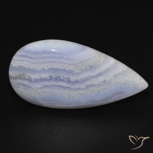Calcedonio Viola Blu naturale da 19.41 ct, Forma a pera, Opaco