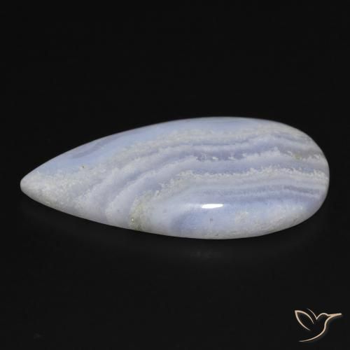 Calcedonio Viola Blu naturale da 19.41 ct, Forma a pera, Opaco