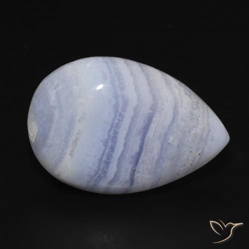 Calcedonio Viola Blu naturale da 14.58 ct, Forma a pera, Opaco