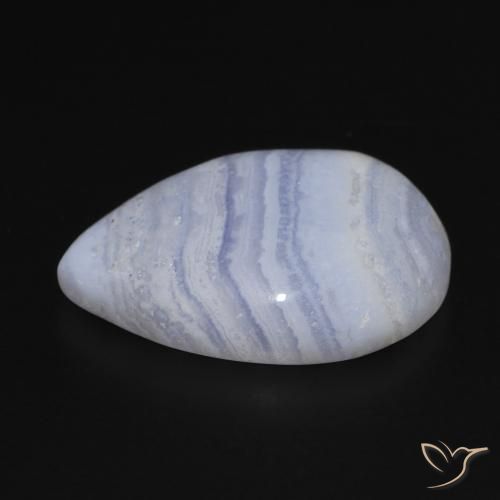 Calcedonio Viola Blu naturale da 14.58 ct, Forma a pera, Opaco