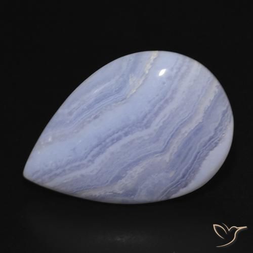 17.18ct Naturale Blu violaceo chiaro Calcedonio, Forma a pera, Opaco