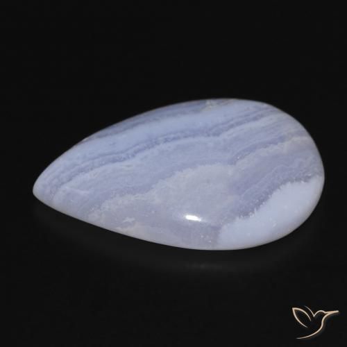 Calcedonio Blu violaceo chiaro naturale da 17.18 ct, Forma a pera, Opaco