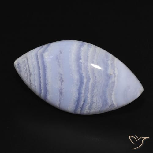 Calcedonio Viola Blu naturale da 22.29 ct, Taglio marquise, Opaco